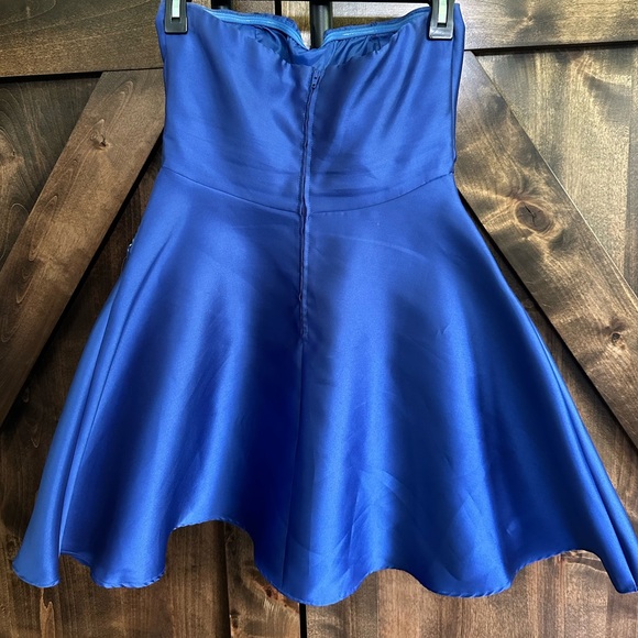 Strapless Short Blue Formal Dress - Picture 3 of 4